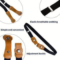 Kids Snap Button Adjustable Elastic Band Belt