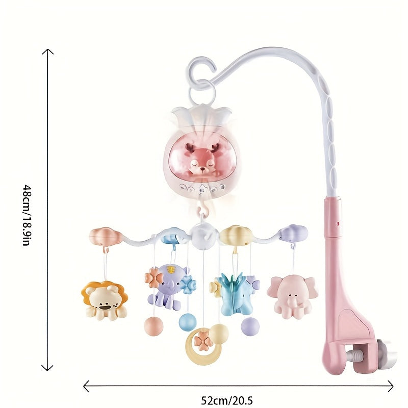 Baby Crib Mobile Hanging Animals Rattle Toy with Music and Lights