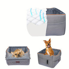 Kezoil Memory Foam Dog Car Seat Washable Cover Elevated Pet Car Seat