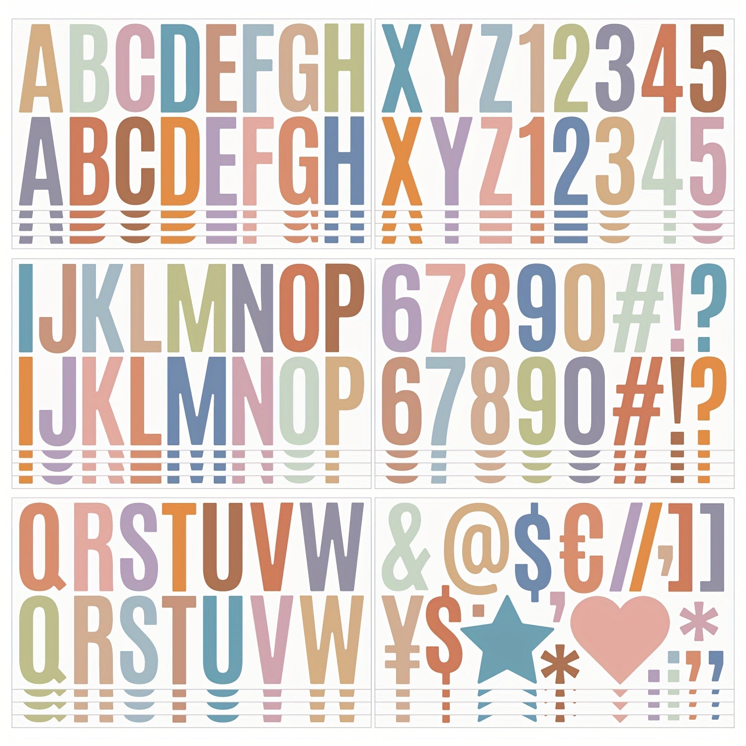 Vibrant 2.5 Boho Letter & Number Stickers Self Adhesive