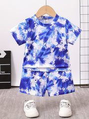2pcs Baby Boys Tie Dye T shirt & Shorts Set Summer Baby Clothes