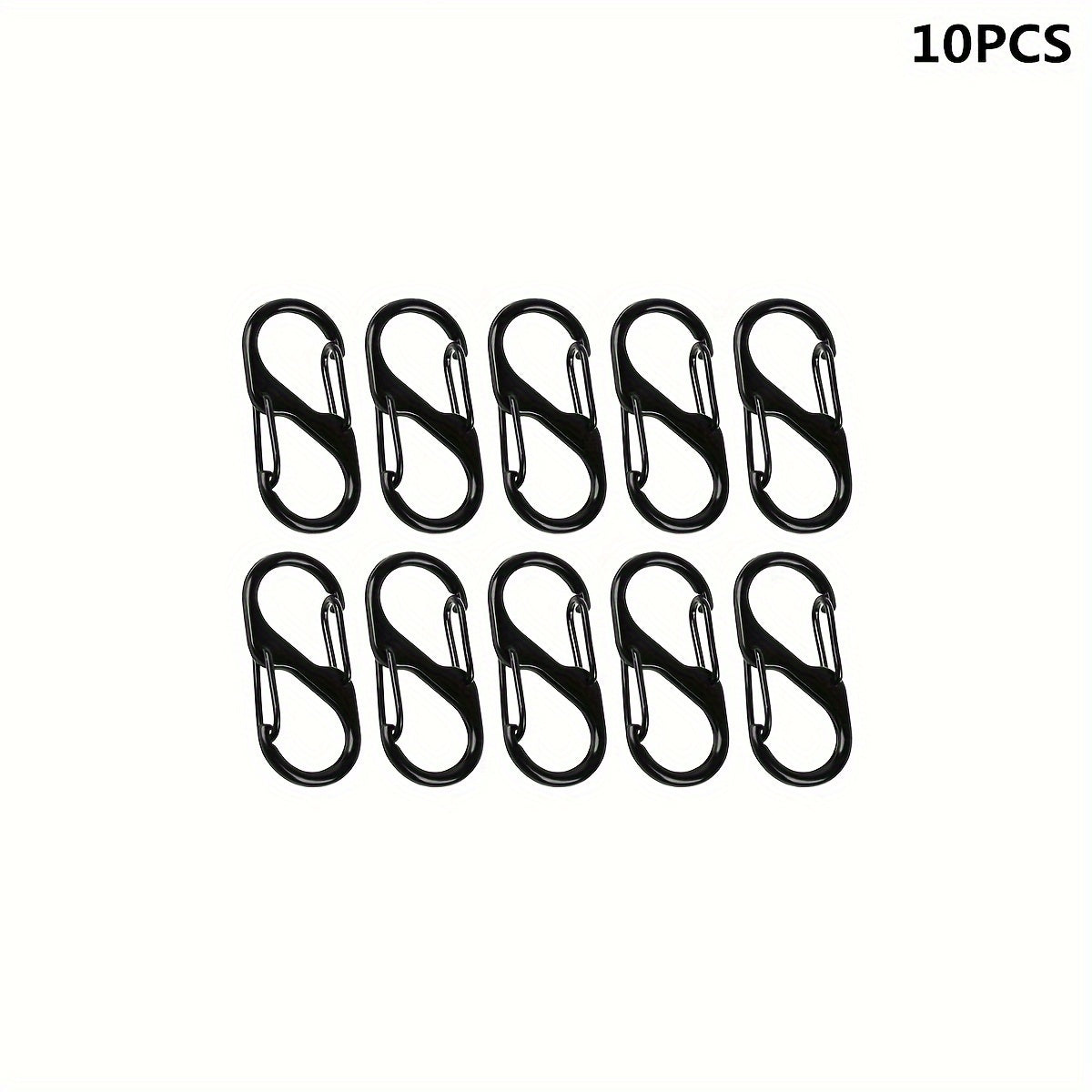 10pcs Metal Lock Clip Keychain S Shaped Buckle Outdoor Camping Hiking Travel
