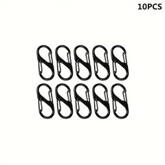 10pcs Metal Lock Clip Keychain S Shaped Buckle Outdoor Camping Hiking Travel