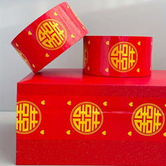 Chinese Character Red Tape Wedding Venue Arrangement Props 35m