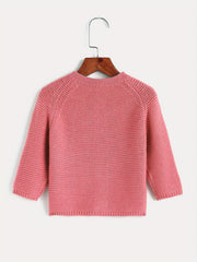 Girls Long Sleeve Button Down Knit Cardigan Casual Sweater Coat