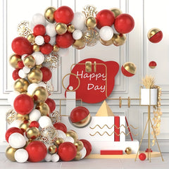 90pcs Red & Golden Balloon Kit for Party Decor