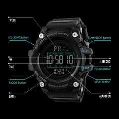 Unisex Waterproof Military Watch LED Chronograph Alarm Big Face