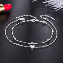 2 Pcs Dainty Anklet Set Beach Foot Jewelry Summer Accessories