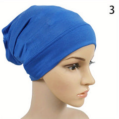 Solid Inner Cap Turban Elastic Head Wrap Underscarf Hijab Hat