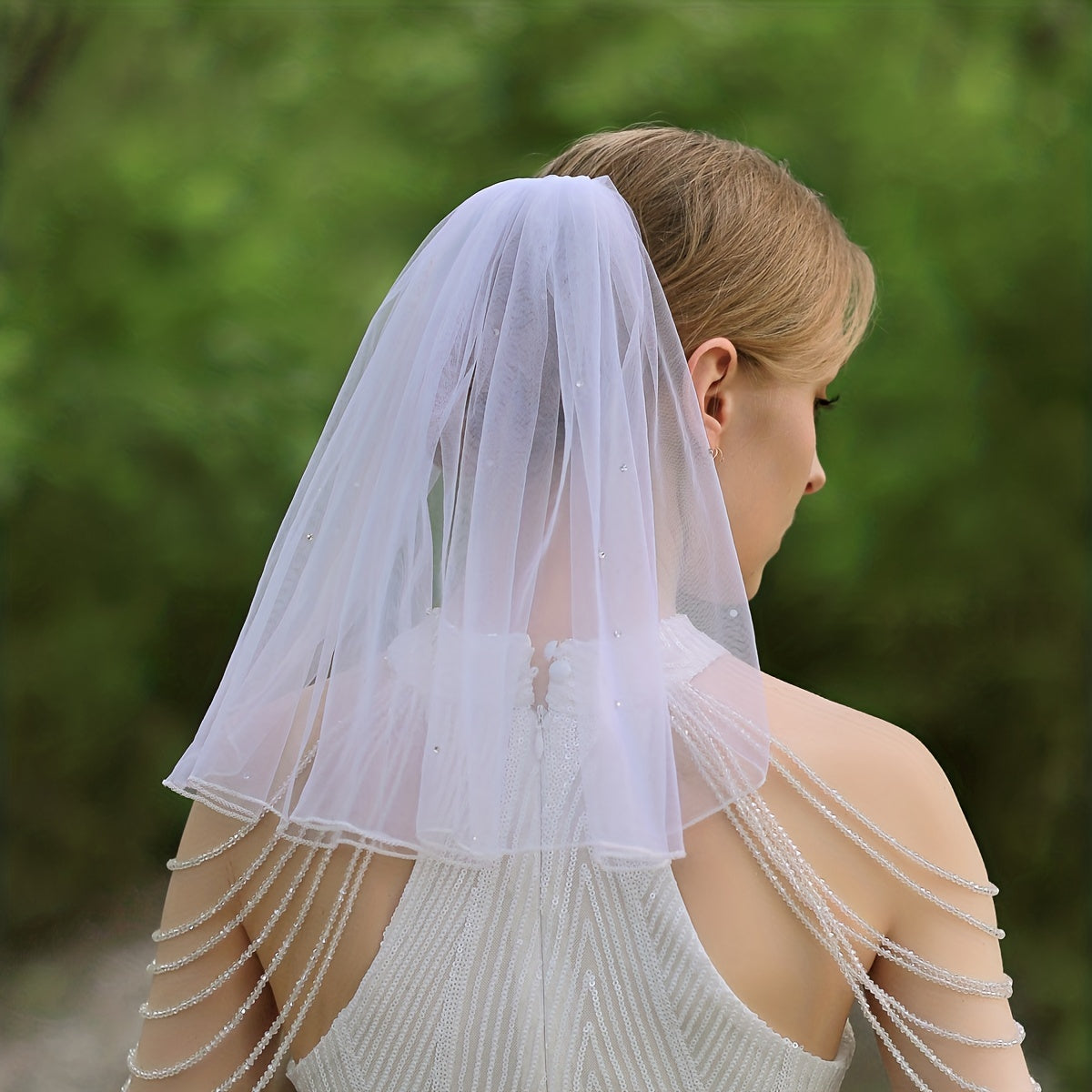 Baroque Bridal Veil With Comb Cape Wedding Cloak Bride Shawl