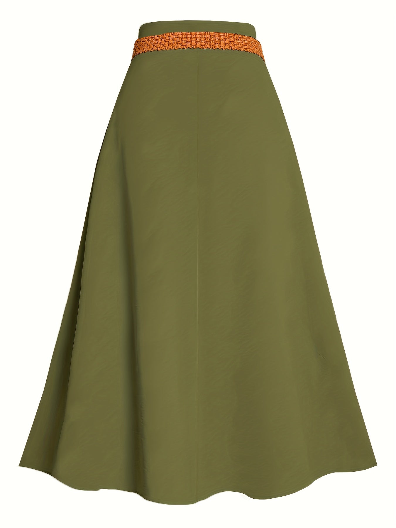 Women's Solid Button High Rise Maxi Skirt
