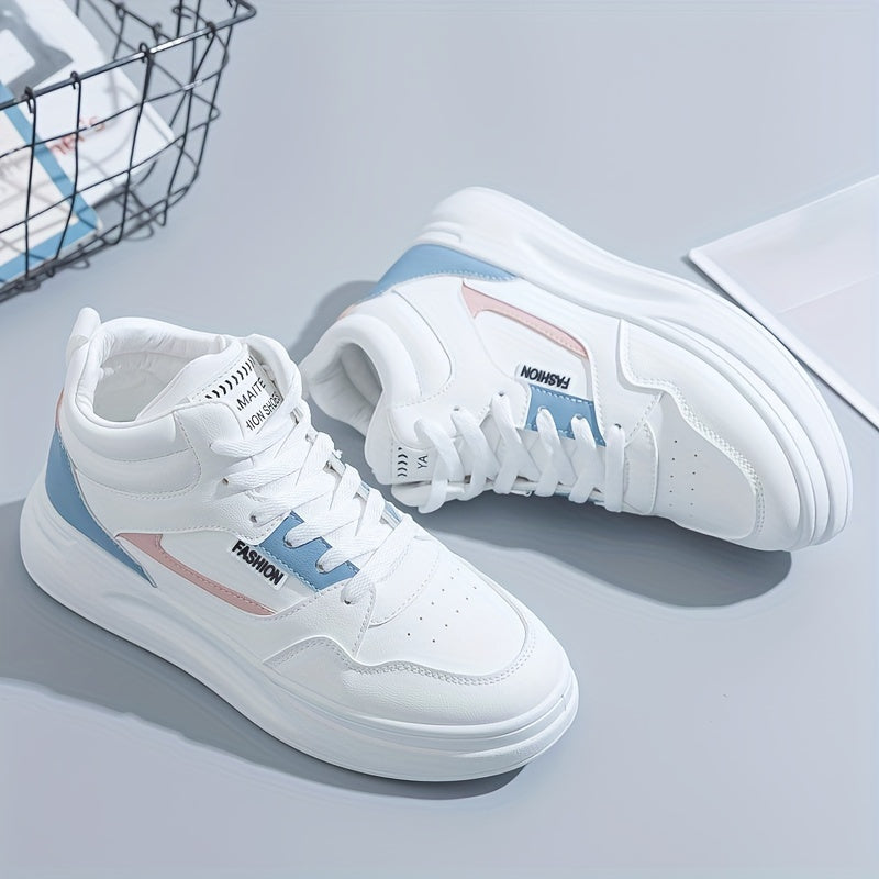 Women's Chunky High Top Sneakers Non Slip Lace Up Casual Shoes
