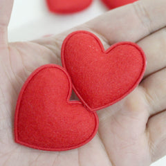 10pcs Red Felt Hearts Craft Accessories DIY Jewelry Wedding Valentine's Party