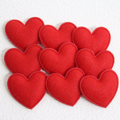 10pcs Red Felt Hearts Craft Accessories DIY Jewelry Wedding Valentine's Party
