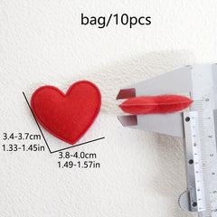10pcs Red Felt Hearts Craft Accessories DIY Jewelry Wedding Valentine's Party