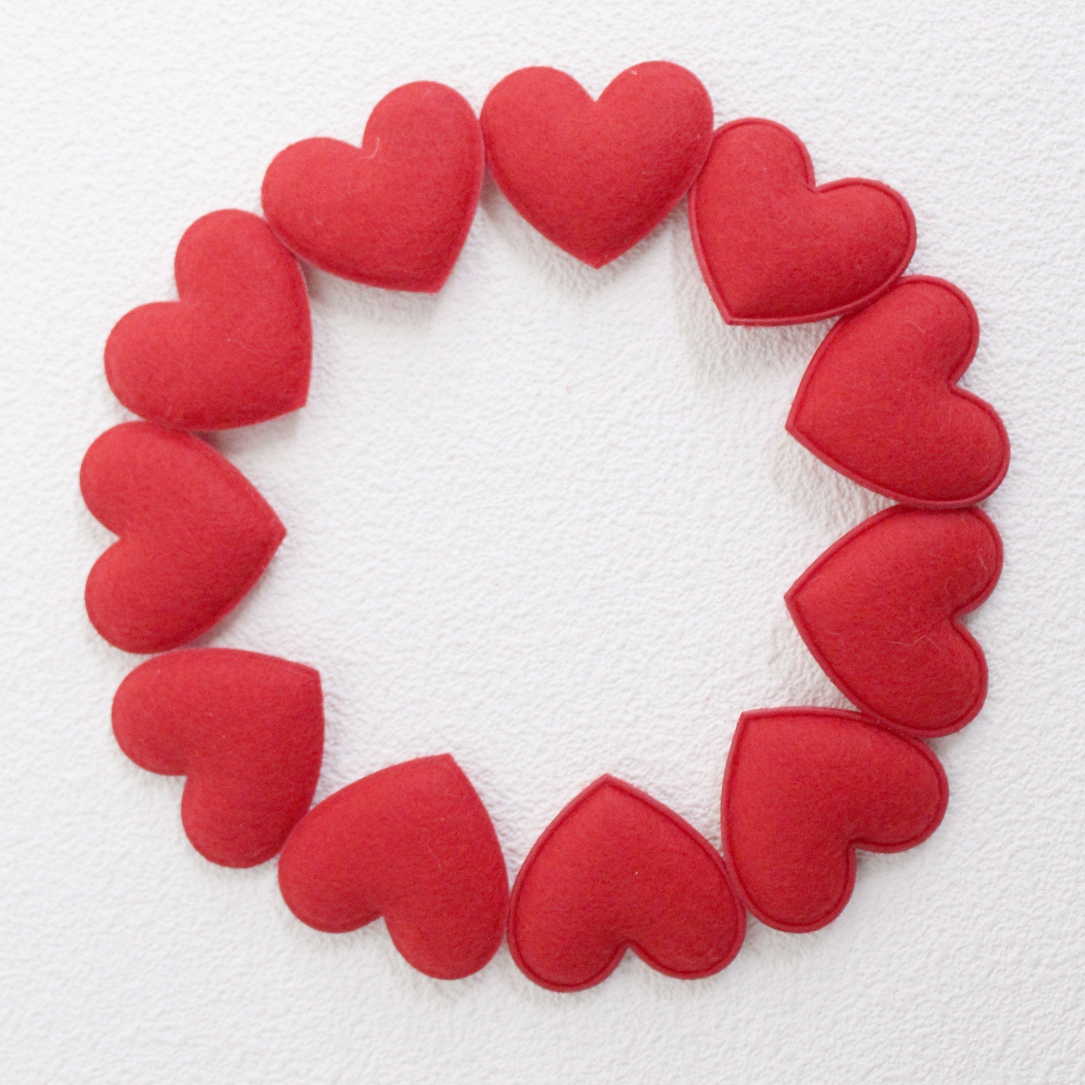 10pcs Red Felt Hearts Craft Accessories DIY Jewelry Wedding Valentine's Party