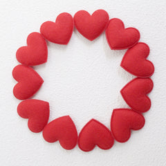 10pcs Red Felt Hearts Craft Accessories DIY Jewelry Wedding Valentine's Party
