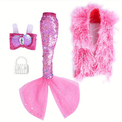Princess Party Dress for Dolls 30 Sequins Mini Gown Kids Playhouse
