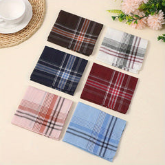 3pcs Men's Light Plaid Stripe Handkerchief Pocket Square Classic Scarf