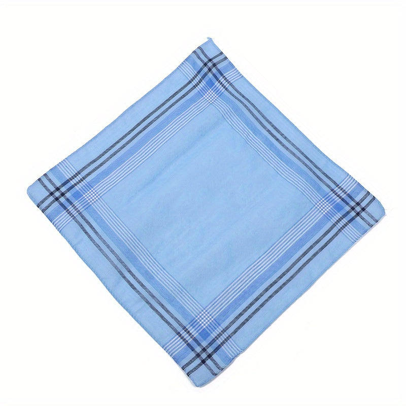 3pcs Men's Light Plaid Stripe Handkerchief Pocket Square Classic Scarf