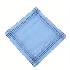 3pcs Men's Light Plaid Stripe Handkerchief Pocket Square Classic Scarf