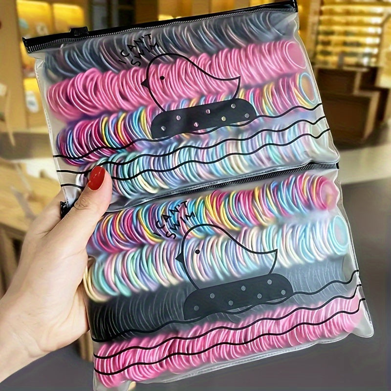 300pc Mini Elastic Hair Bands Assorted Colors Ponytail Holders