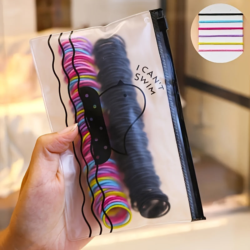 300pc Mini Elastic Hair Bands Assorted Colors Ponytail Holders