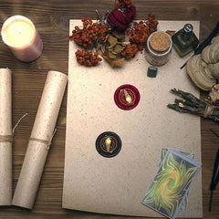 Animal Themed Crow Wax Seal Stamp Set 30mm Crystal Grid Moon Stamp
