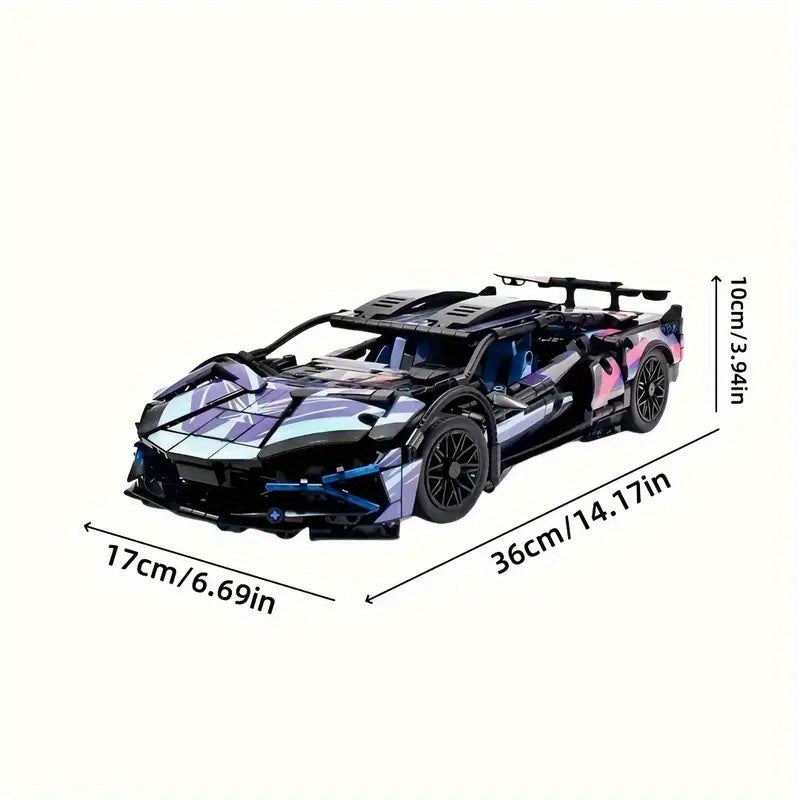 1314-Pc Sports Vehicle Model 1:14 Scale 3D Puzzle Kit with Simplified Assembly