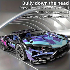 1314-Pc Sports Vehicle Model 1:14 Scale 3D Puzzle Kit with Simplified Assembly