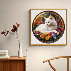 500pcs A2 Wooden Jigsaw Puzzle Cat in Garden High Difficulty