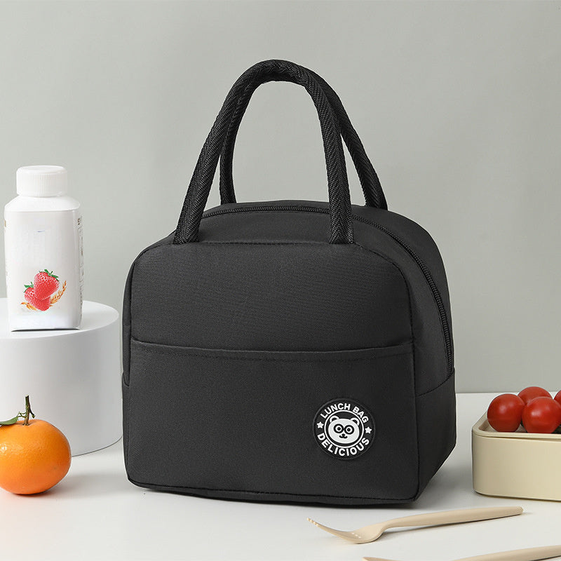 Oxford Cloth Insulated Lunch Bag Aluminum Foil Liner Hand Wash Bento Meal Tote