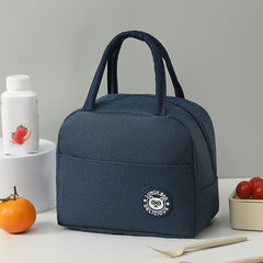 Oxford Cloth Insulated Lunch Bag Aluminum Foil Liner Hand Wash Bento Meal Tote
