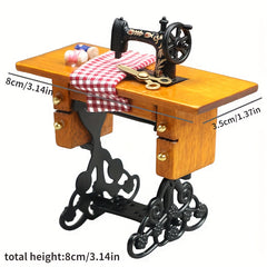 1:12 Scale Metal Sewing Machine for Dollhouses