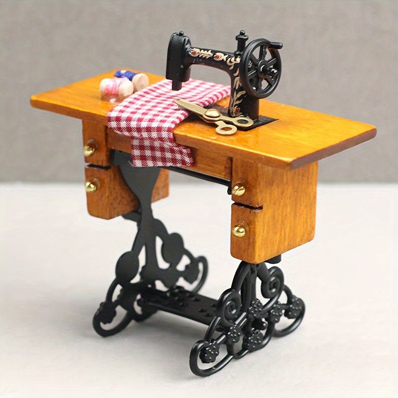 1:12 Scale Metal Sewing Machine for Dollhouses