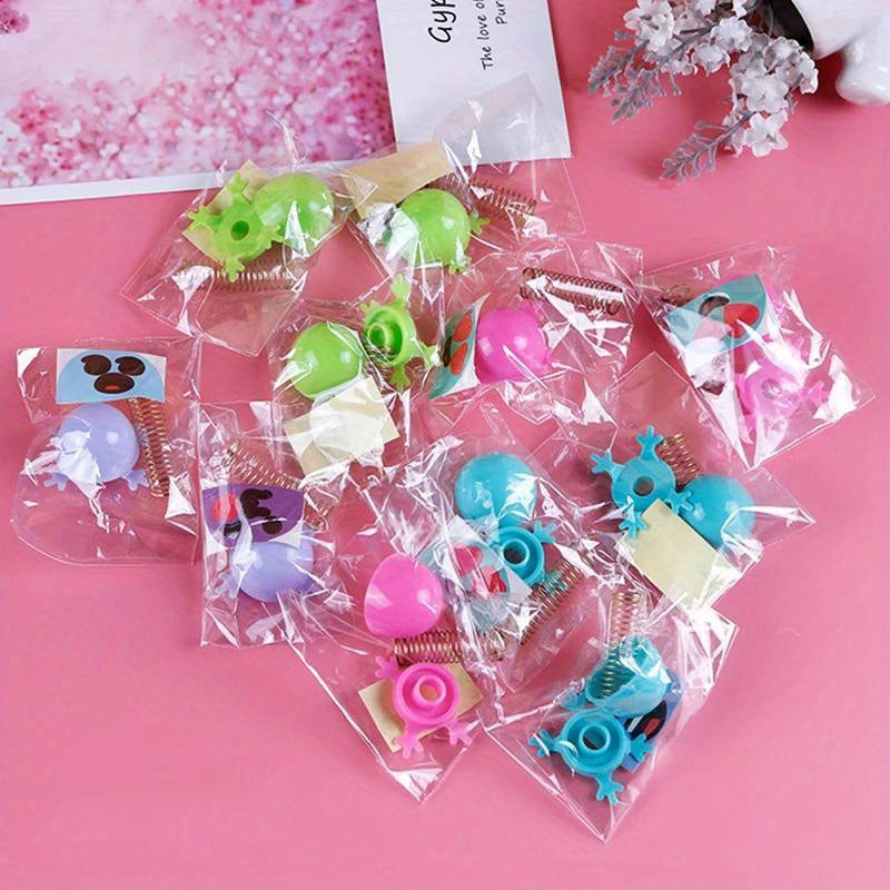 20pcs Colorful Spring Jumping Dolls DIY Assembly Toys for Kids Fun Party Favors