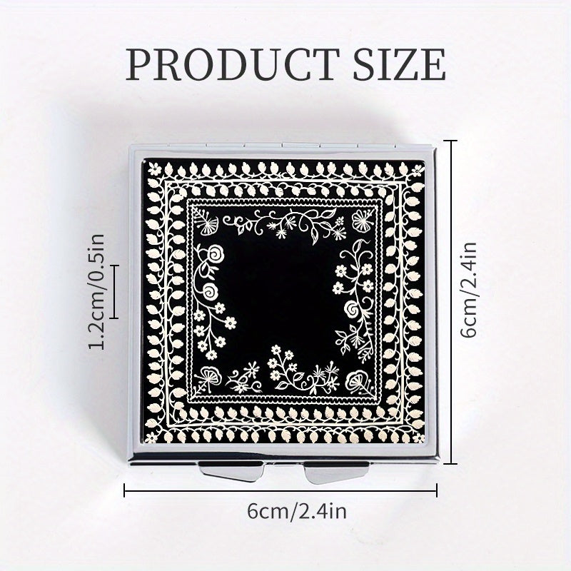 Creative Picture Printing Square Pill Box with 4 Compartments