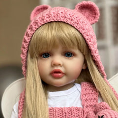 22" Lifelike Princess Bebe Reborn Doll with Pink Hoodie & Accessories
