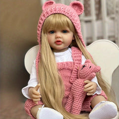 22" Lifelike Princess Bebe Reborn Doll with Pink Hoodie & Accessories