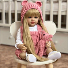22" Lifelike Princess Bebe Reborn Doll with Pink Hoodie & Accessories