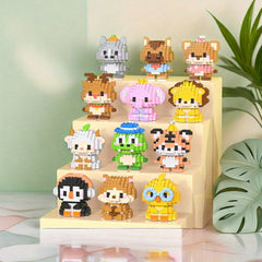 12pcs Animal Building Blocks 3D Diamond Craft Set for Kids Bedroom Decor