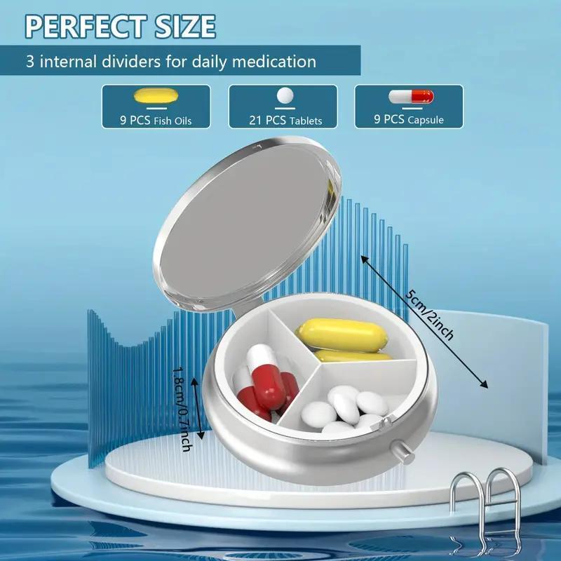 Stained Glass Cross Pill Organizer 2 Compartment Portable Medicine Case