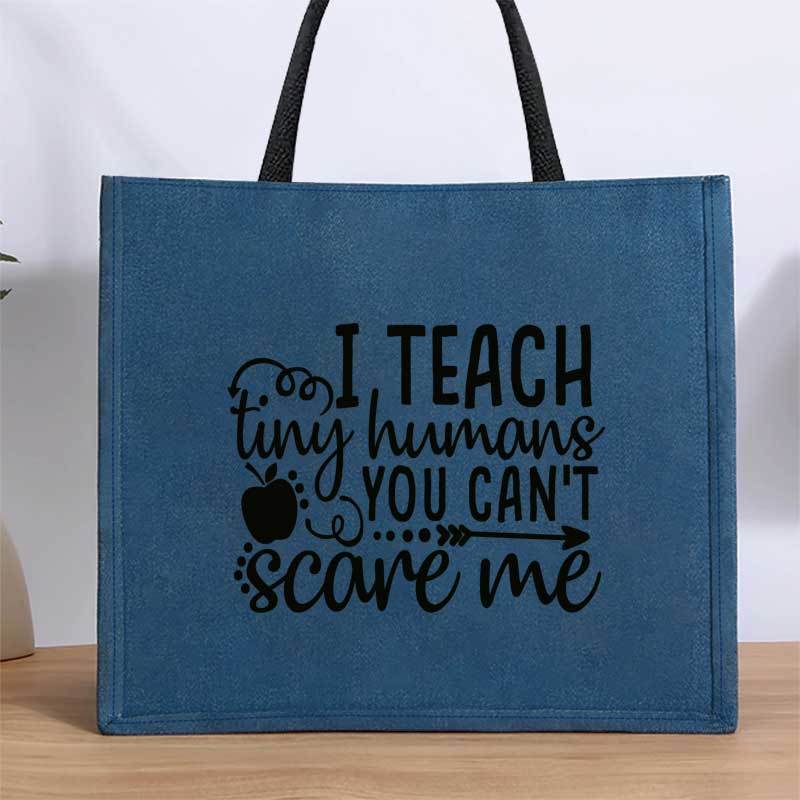 Teacher Themed Tote Bag in Lake Polyester for School Shopping Travel