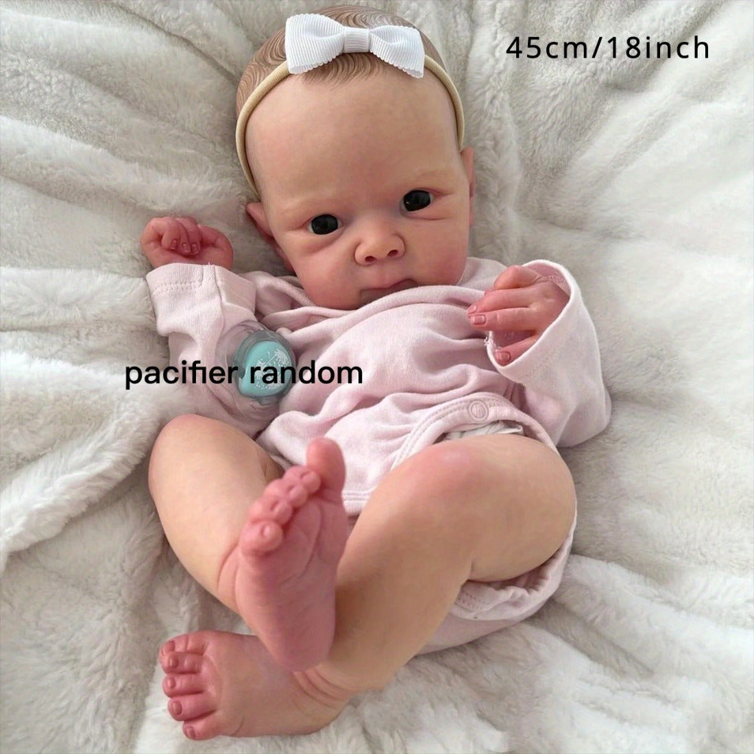 Realistic Reborn Baby Doll with Full Vinyl Body 18" Pink