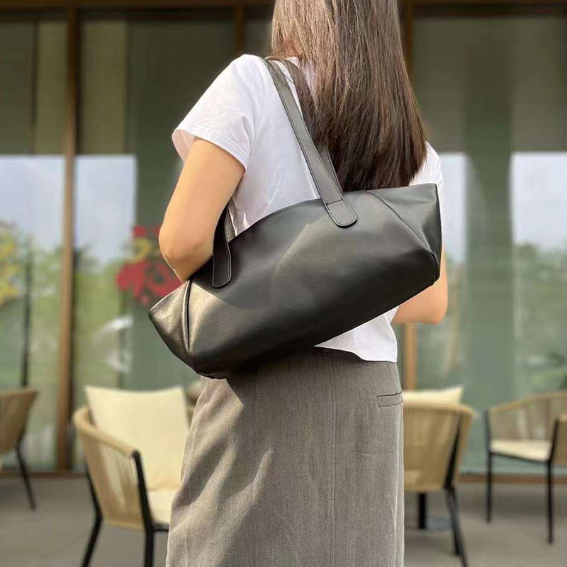 Top Layer Cowhide Leather Shell Bag Underarm Bag