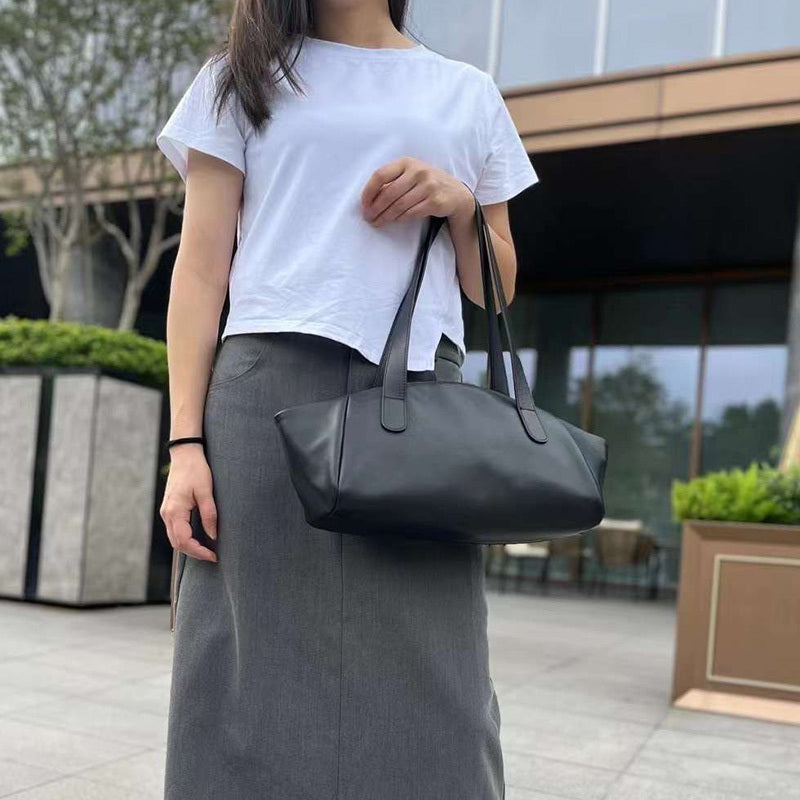 Top Layer Cowhide Leather Shell Bag Underarm Bag