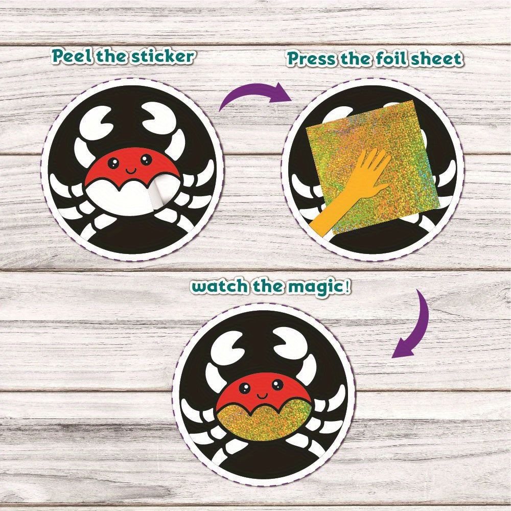 DIY Cartoon Sticker Book for Kids Ages 3-6 Glitter Effects