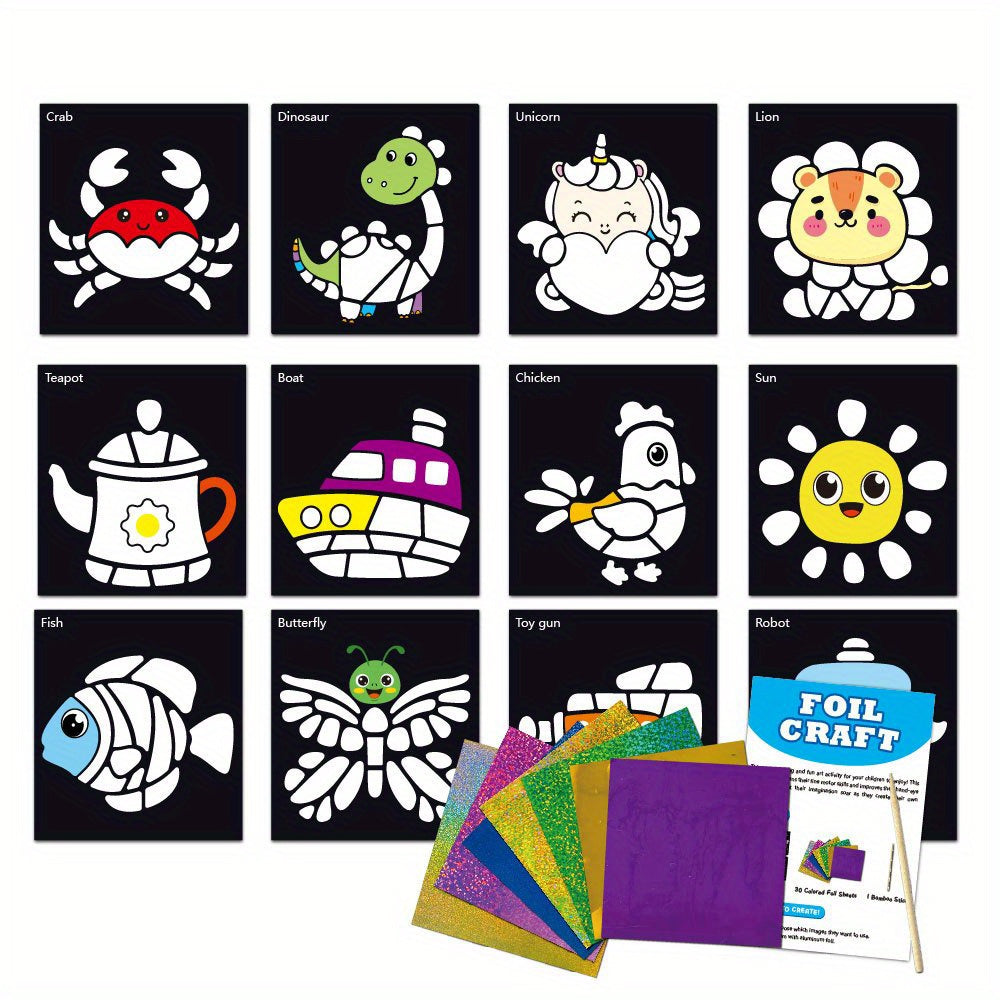 DIY Cartoon Sticker Book for Kids Ages 3-6 Glitter Effects