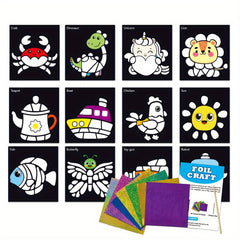 DIY Cartoon Sticker Book for Kids Ages 3-6 Glitter Effects