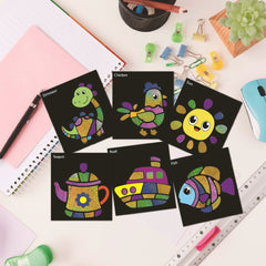 DIY Cartoon Sticker Book for Kids Ages 3-6 Glitter Effects